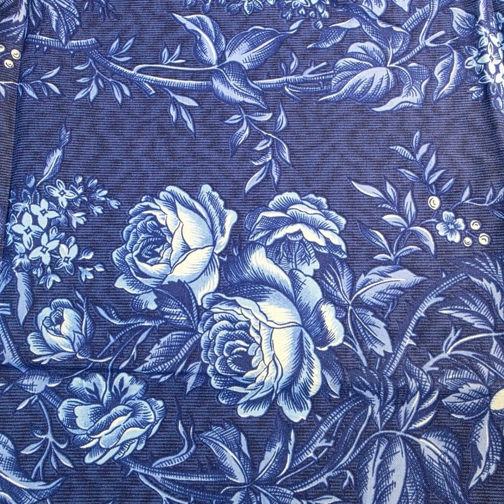 Timeless Treasures Rhapsody in Blue Floral Cotton Fabric 44x36 1yd